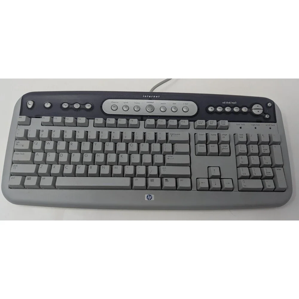 Vintage HP SK 5181 Wired PS/2 Desktop Computer Keyboard 5185-1596 Clicky